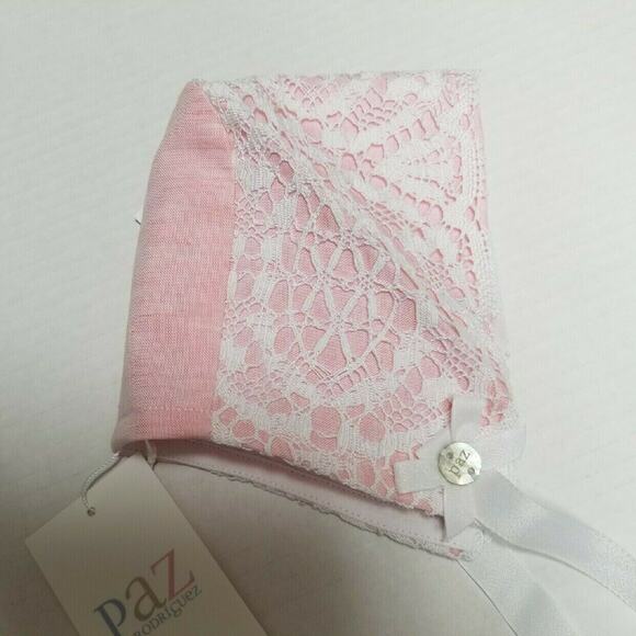 NWT Paz Rodriguez Lace Bonnet | 12 months - Picture 3 of 11